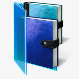 蓝色文件夹书本标志图标免抠