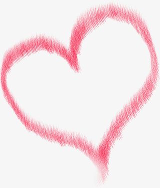 粉色爱心手绘免抠