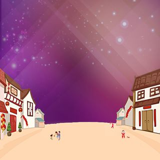 炫彩卡通小镇背景高清