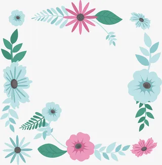 春天花边方框矢量素材免抠
