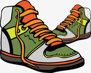 卡通手绘羽毛球鞋免抠
