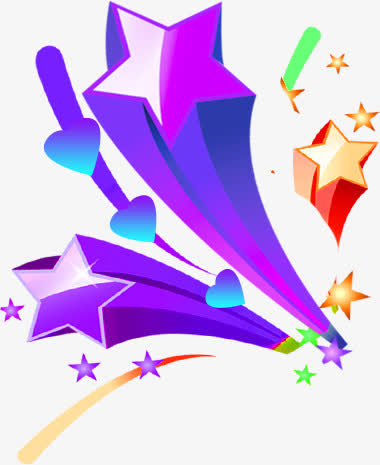彩色烟花星星免抠