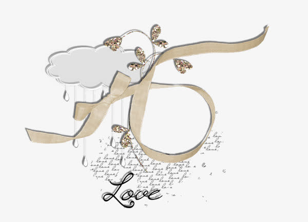 丝带水晶云雨免抠