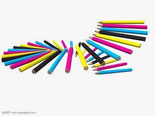 色彩绚丽的铅笔阶梯免抠