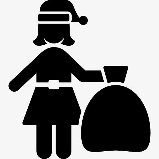 女人穿圣诞老人图标免抠