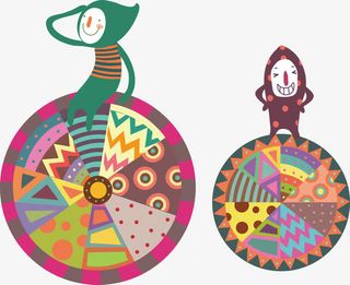 人物水彩插画矢量免抠