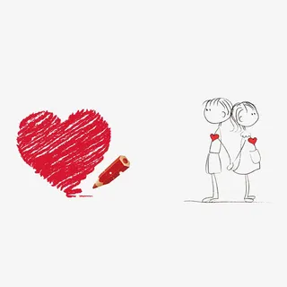 情人节情侣小人免抠