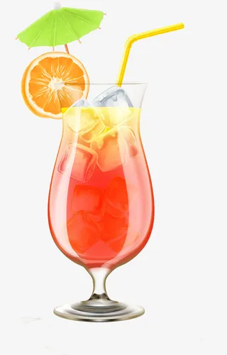 卡通夏季冰爽饮料装饰设计免抠