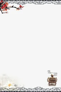 中国风清新文艺梅花装饰背景免抠手绘/卡通手绘元素