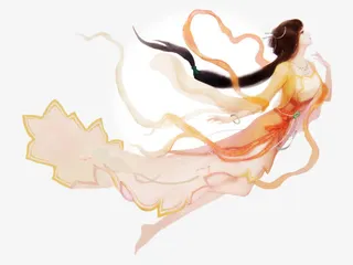 手经会中国风黄色美女免抠