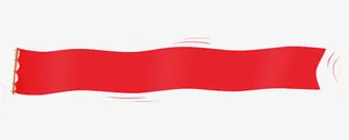 红色飘扬舞动旗子免抠