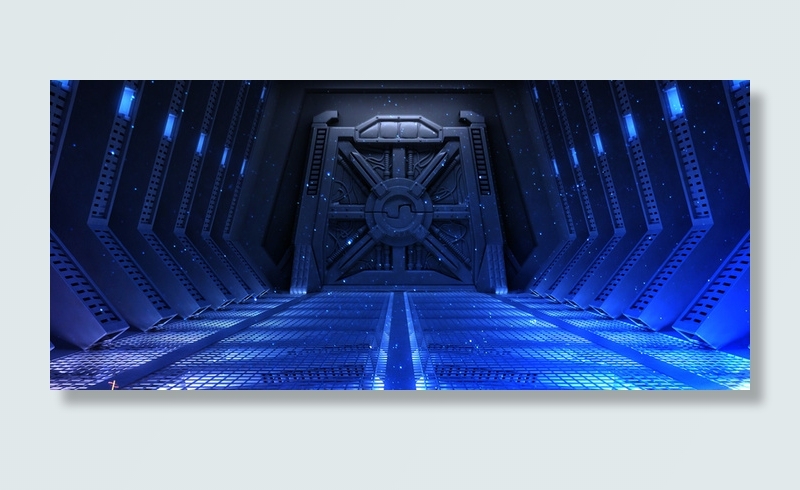 蓝色科幻传说通道设计背景高清