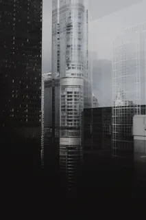 黑白简约高楼创意免抠 黑白简约高楼创意免抠