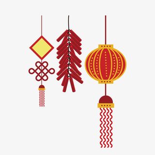 红色喜庆节日元素免抠