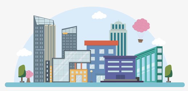 城市卡通扁平悦免抠