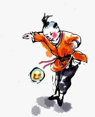 蹴鞠的男孩素材堆免抠