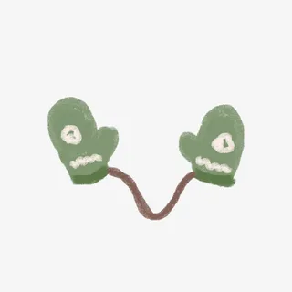 圣诞节手套插画免抠