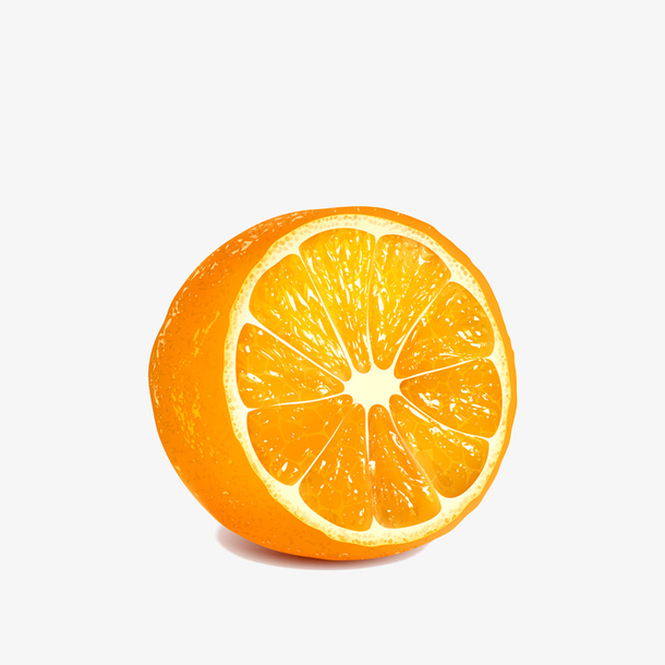 手绘黄橙橙的橙子素材免抠