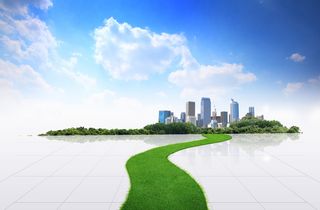 通向城市背景素材高清