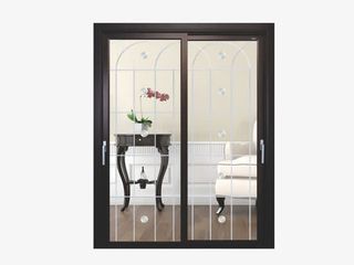 现代简约黑咖啡色贴片平开门免抠