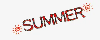 红色summer夏日字母免抠