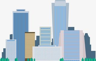扁平化卡通城市楼房背景图