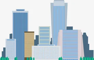 扁平化卡通城市楼房背景图