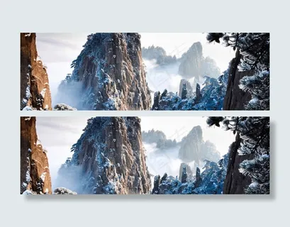 冬季雪上风景免抠