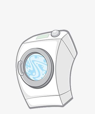 弯曲卡通滚筒洗衣机免抠