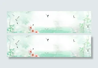 清新唯美中国风淘宝海报背景