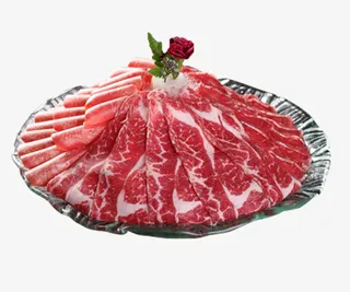 盘子里的食材牛肉片免抠