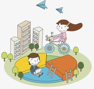 在社区学习的孩子免抠