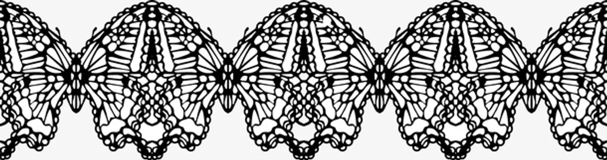 黑色蕾丝素材花纹图免抠