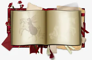 翻开的书本装饰板免抠