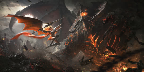 怪兽飞龙魔幻游戏场景免抠