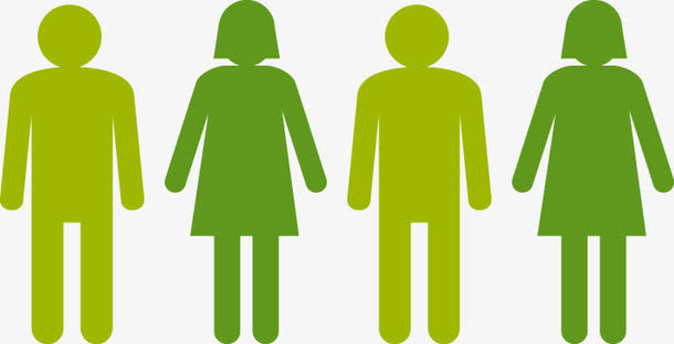 男女背影排排站队免抠