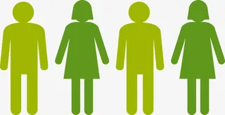 男女背影排排站队免抠