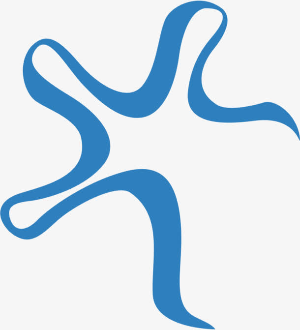 蓝色花瓣形形状免抠