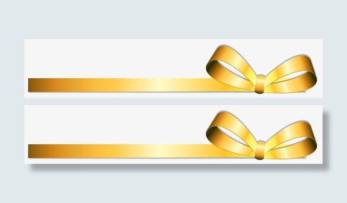 金色丝带分割线免抠