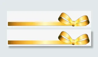 金色丝带分割线免抠