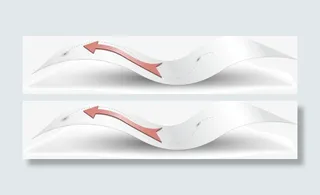 白色纸张红色箭头免抠