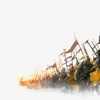 自信军队人物金色战旗免抠