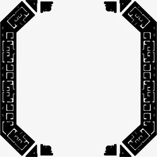 中秋节黑色中国风边框免抠