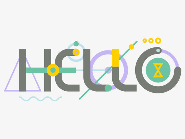 hello创意字体素材免抠