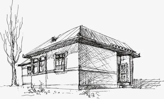 建筑物速写免抠手绘/卡通卡通元素 建筑物速写免抠手绘/卡通卡通元素