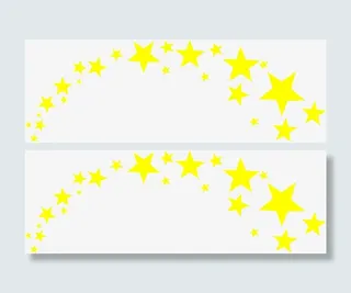 弧形黄色星星党建免抠