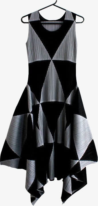 创意形状条纹女装连衣裙免抠