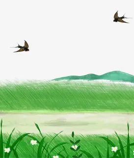 春季踏青草地海报背景