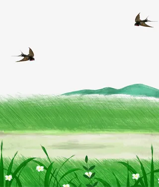 春季踏青草地海报背景