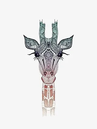 长颈鹿纹身免抠